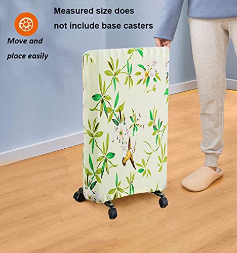 Oil-Filled Radiator Heater Dust Cover, Dust Cover For Household Heater,Electric Heater Cover,Small Dust Cover For Space Heater,Moisture And Dust-Proof Portable Heater Covers (Green Plants, Larger) #TOP1