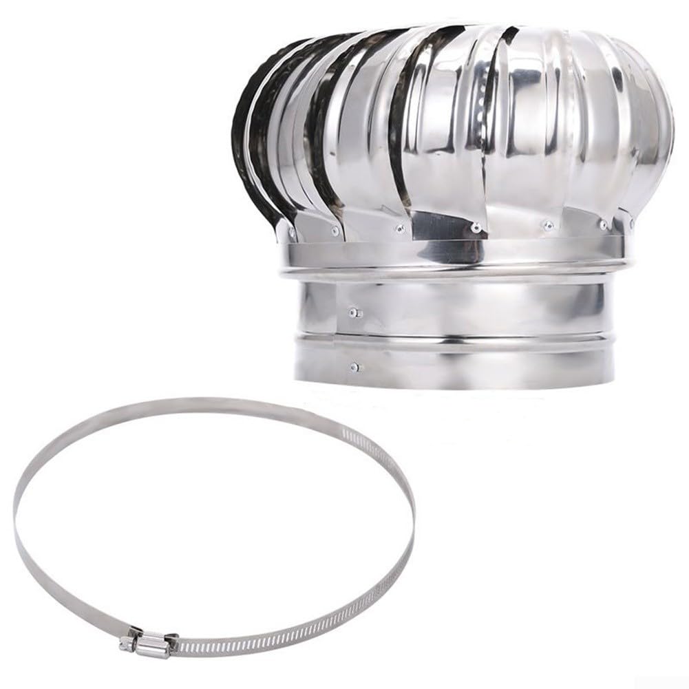 MYXJGNAIY Chimney Cowl,1pcs Rotating Chimney Cowl Cap, Chimney Spinner Cowl Stainless Steel, Downdraught Chimney Cowl, Ø 100mm - 200mm (Ø200 MM)(Ø150 MM)