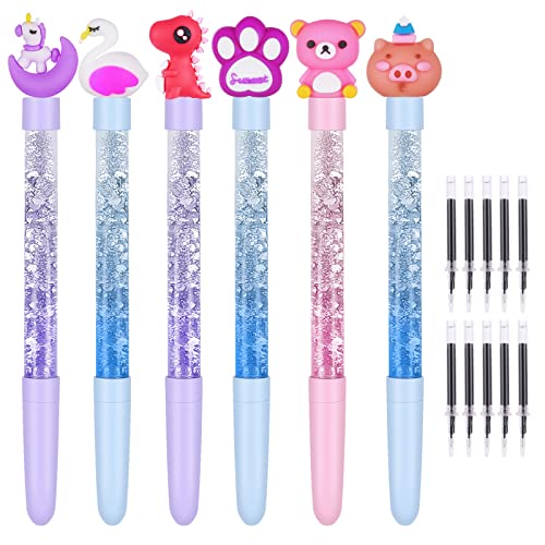 OFFCUP Estilos Lindos Bolígrafos De Tinta De Gel, 6pcs Bolígrafos Divertidos, Bolígrafo De Tinta De Gel, Bolígrafos De Gel Divertidos Para Niños, Regalo Cumpleaños Infantiles Colegio Premios Escolares