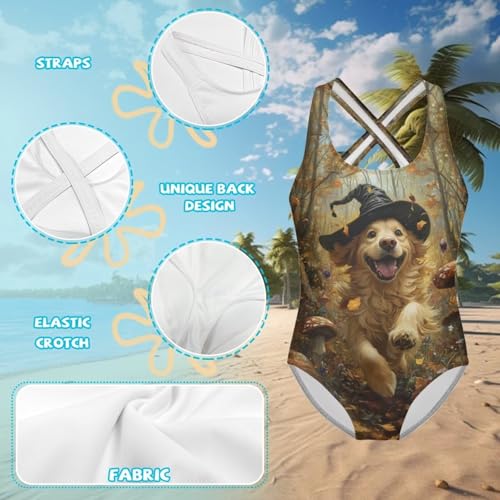 Image of One Piece Swimsuit Girls Cross-Back Bathing Suit 5-14Y Kids Swimwear Cute Swimsuits Sleeveless Bathing Suits