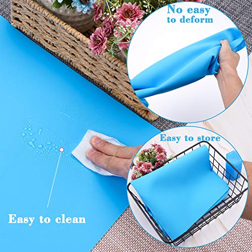 27.6 x 19.7 inches Oversize Silicone Mats, Gartful Nonstick Silicone Craft Sheets for Resin Molds, Multipurpose Countertop Mats for Epoxy Resin, Glitter Slime, Paint, Blue - Thumbnail 6