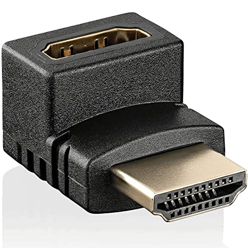 CABLEPELADO Adaptador HDMI Acodado | Ángulo de 270° | Adaptador HDMI en Ángulo | Macho a Hembra | Contactos Chapados en Oro | Compatible con Full HD 3D y 4K
