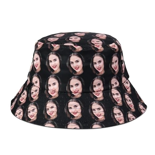 Glooraca Foto Bucket Hats - Personalisierte Bilddruck Fischerhut Sommer Baumwolle Sonnenhut Strandhut für Frauen Männer Teens für Schutz Sonnenmütze Fisherman Fishing Cap Outdoor Wandern Camping Cover