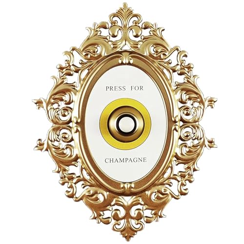 Superjackwang Press for Champagne Button Mini Door Ring Bell Champagne Themed Decor Wall Plaque Ornament Gift for Party Christmas Home Bedroom Hotel