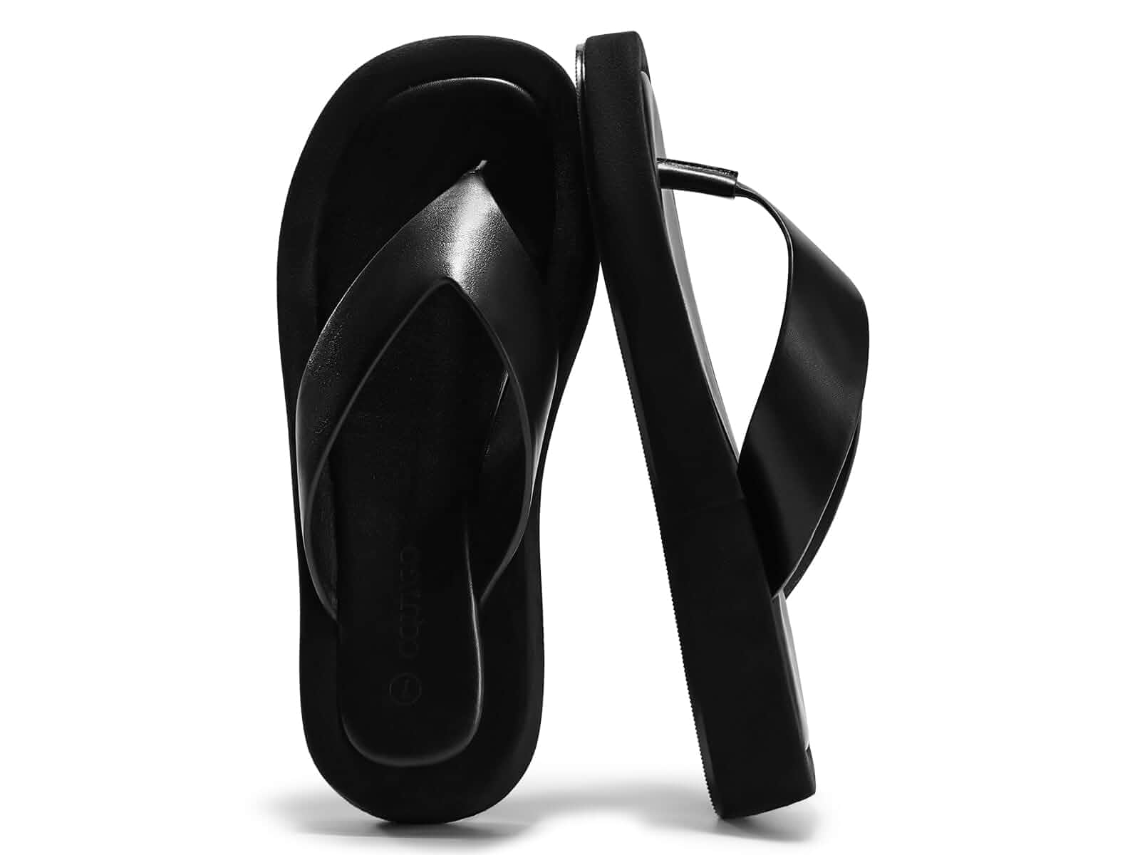 Coutgo Womens Platform Flip Flops Open Square Toe Slide Sandals Summer Beach Vacation Shoes