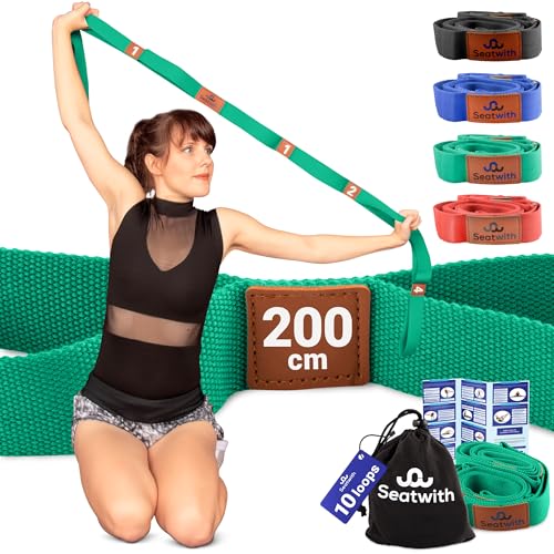 Seatwith Yoga Gurt mit Schlaufen 10 | Yoga Band 200x4cm |...