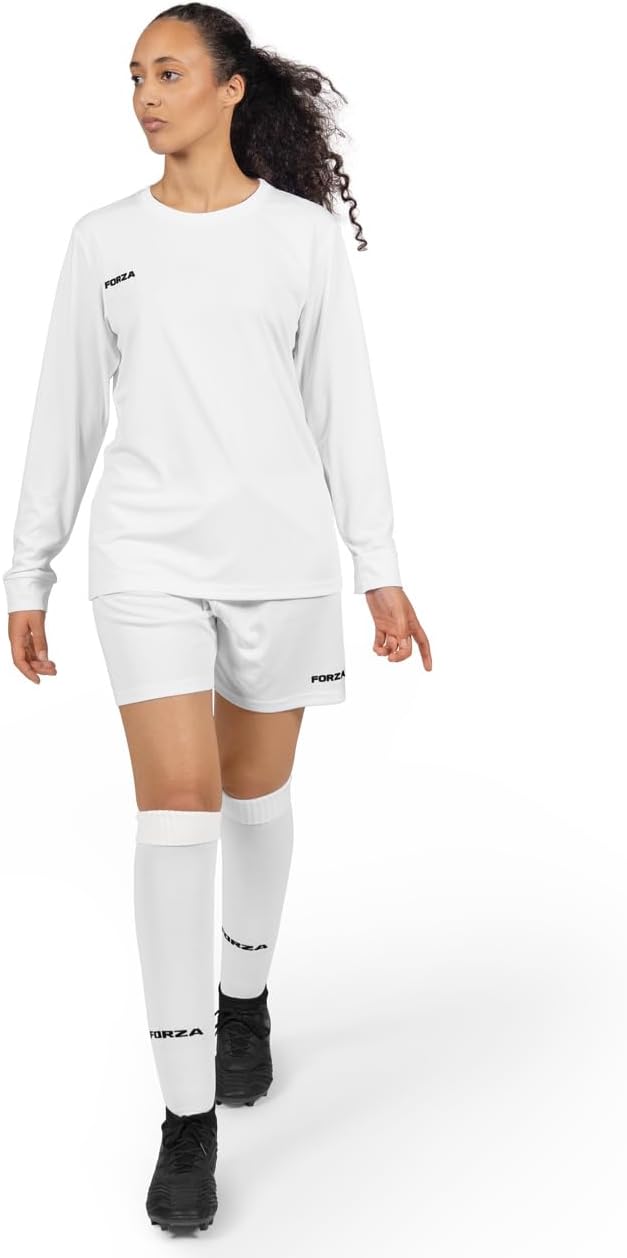 FORZA Women's Classic Long Sleeve Soccer Kit – Quick-Dry, Sweat-Wicking Fabric - Soccer Jersey, Shorts & Socks Included