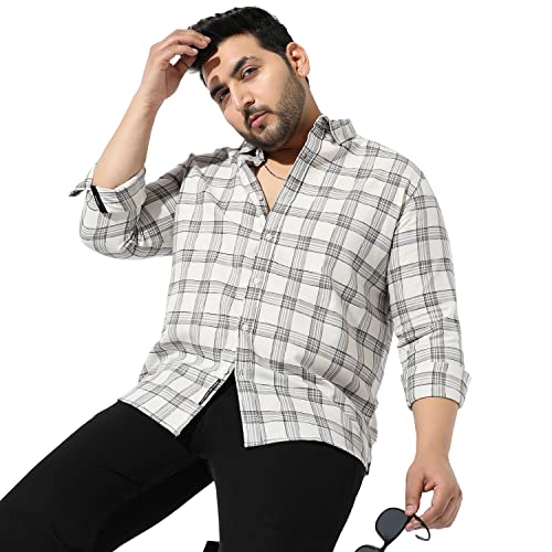 Image of Instafab Plus Men's Button Up Regular Fit Shirt for Casual Wear Modern Clothing Shirt Crafted with Regular Sleeve, Comfort Fit & High-Performance for Everyday Wear