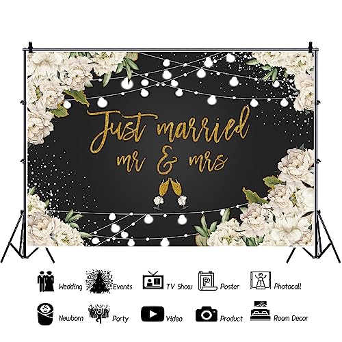 Fondo fotográfico blanco floral 7x5 pies para boda miniatura 2