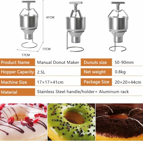 Déposant de beignets professionnel en acier inoxydable avec support - 4