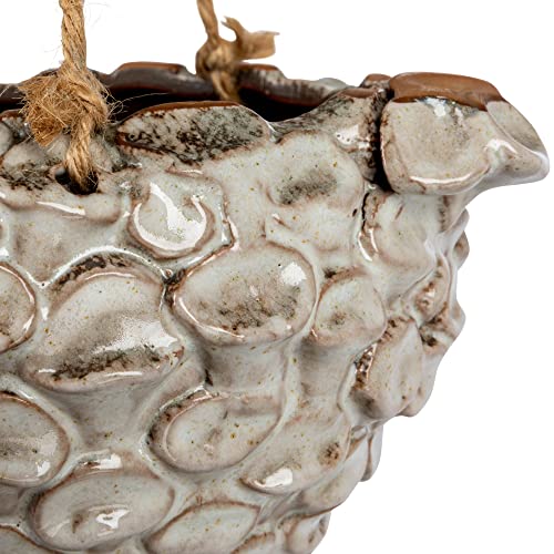 Bloomingville AH2854 Stoneware Seashell Rope, Ivory Hanging Planter thumb #3