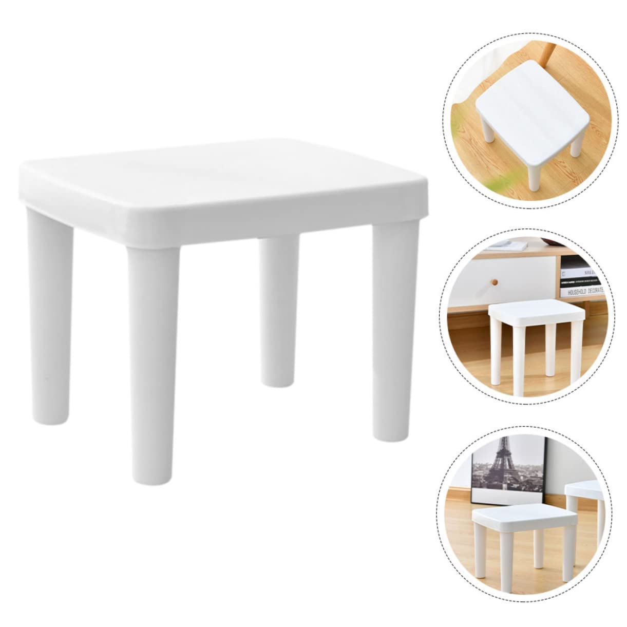 Sgabello per Bagno Bambini Antiscivolo in Plastica Bianco Struttura Triangolare Stabile per Ragazzo Ragazza in Bagno