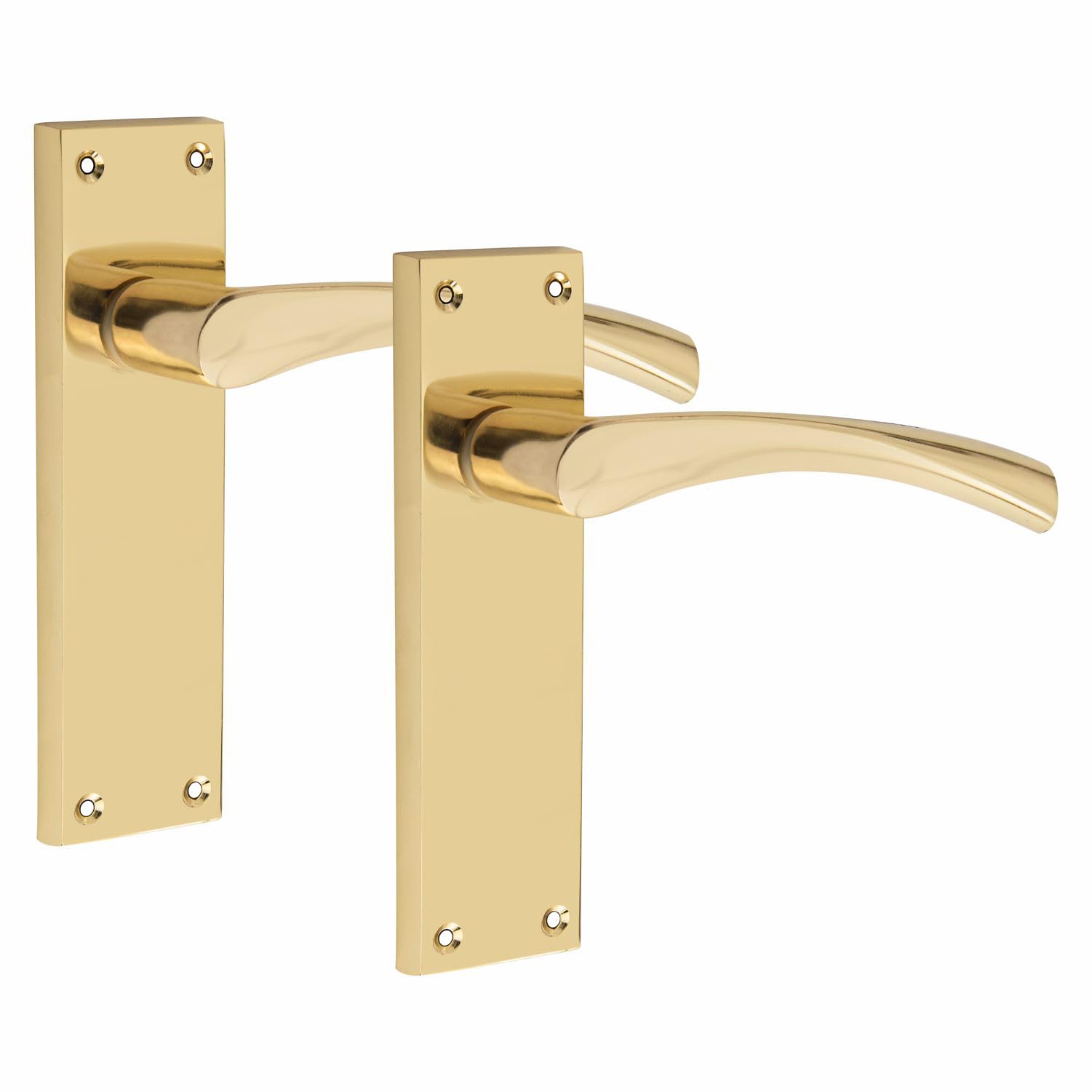 Golden Grace Brass Victorian Scroll Astrid Latch Lock Door Handle 150 x 40mm - Gold