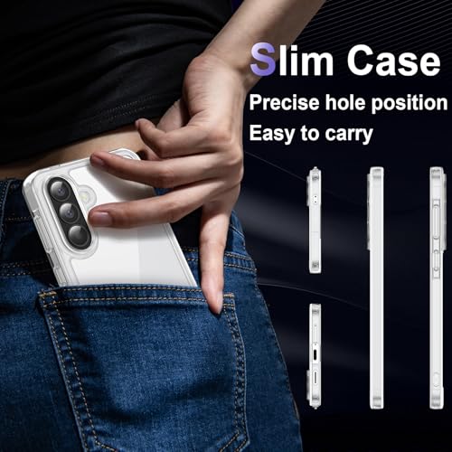 Image of Case for Samsung Galaxy A57 5G, Military Grade Drop Protection Phone Case, Yellowing Resistant, Anti-Scratch Hard PC Back, Shockproof Hard Ultra-Thin Protective Cover, Clear