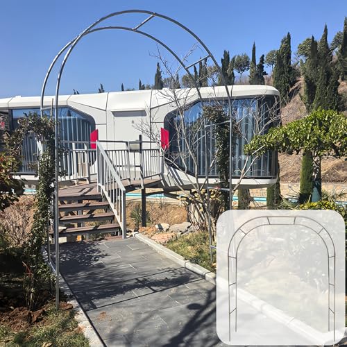Arche de jardin en acier inoxydable 230/240 cm, treillis pour plantes grimpantes, tonnelle de rose pour cérémonie, fête, anniversaire, grande taille 280 x 240 cm, décoration extérieure