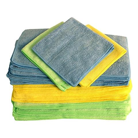 Shaxon SHX-MFW30-B Blue/Green/Yellow 16" x 16" Microfiber Cleaning Cloth, 30 Pack Cover