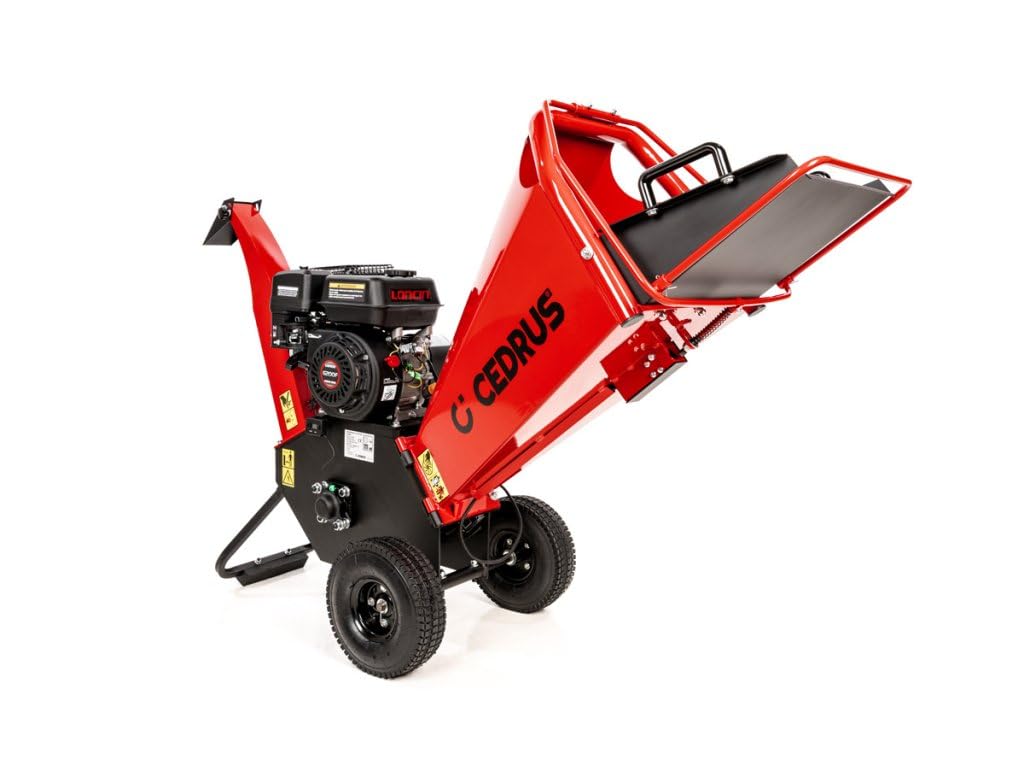 Hahn&Sohn Cedrus RB02 Broyeur d'branches à essence, puissant, mobile, moteur Loncin, 4,1 kW, jusqu'à 100 mm de diamètre, broyeur de jardin, broyeur à bois, broyeur pour branches, jardin, professionnel