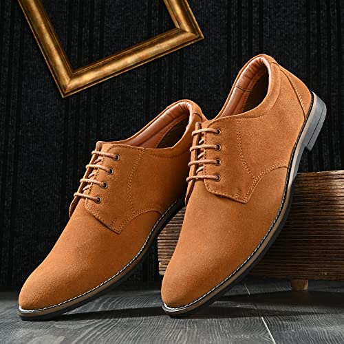 Image of Auserio Men's Suede Leather Derby Lace Up Formal Shoes | Anti Skid Sole & Waxed Laces| Antimicrobial & Heat-insulating| Memory Foam Padded Insole | Shoes for Office & Parties (SSE 013.014.015.016.017)