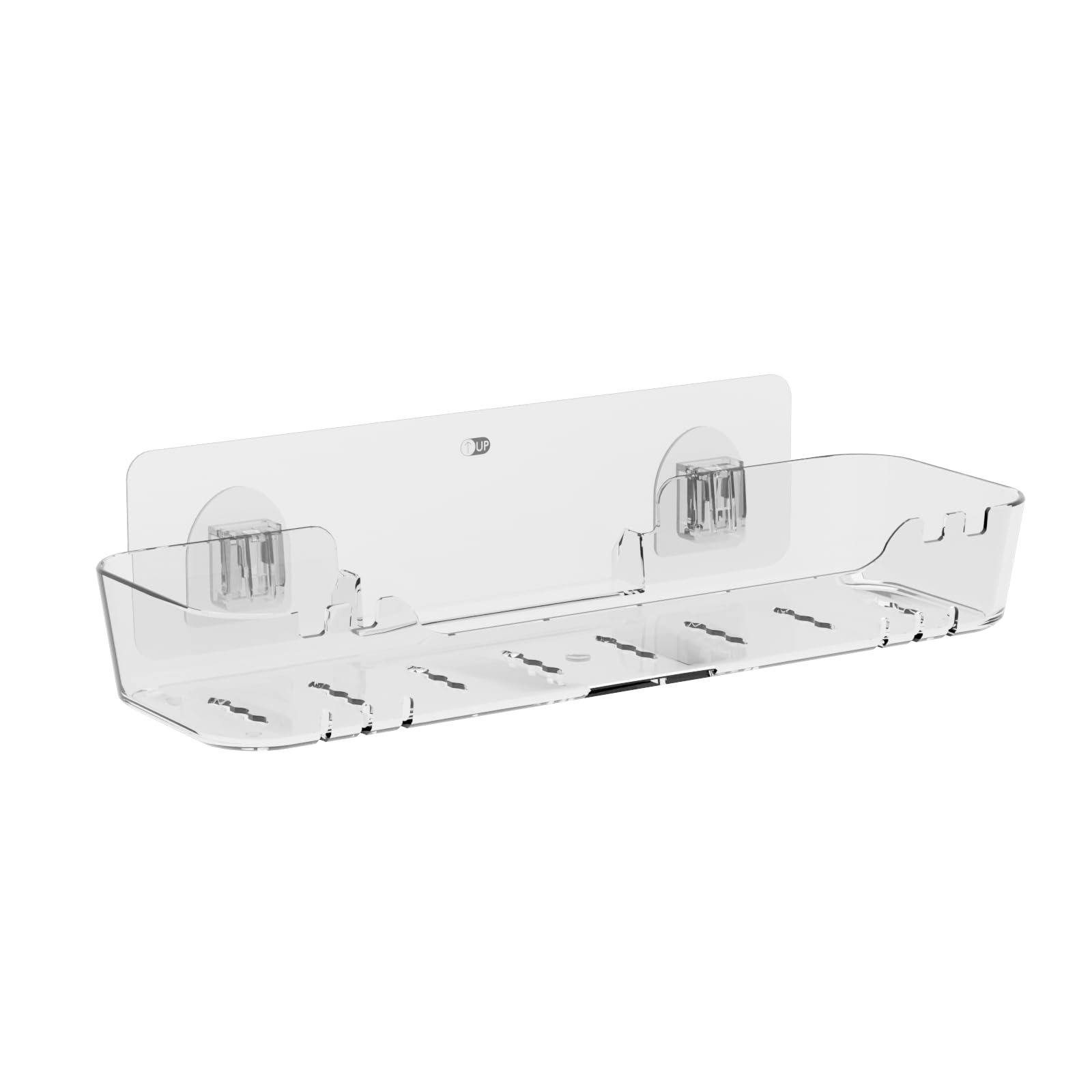 COLINCH Acrylic Shower Shelf Adhesive No-Drill Bathroom Wall Shelf Clear 12 2 x 3 54 x 1 77