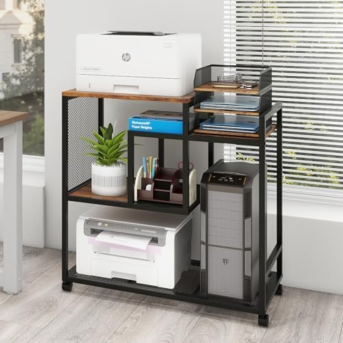 Amazon.com: Natwind Mobile Printer Stand with Wheels,Computer Host Cart ...