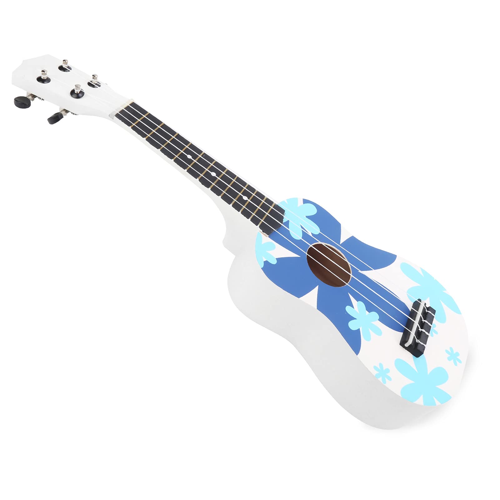 Ukulele Hawaiano a 4 Corde Mtlavishishing 21 Pollici con Borsa da Gig Motivo Fiore Blu per Principianti Bambini Adulti Studenti Strumento Musicale Legno di Tiglio Artigianato Desig