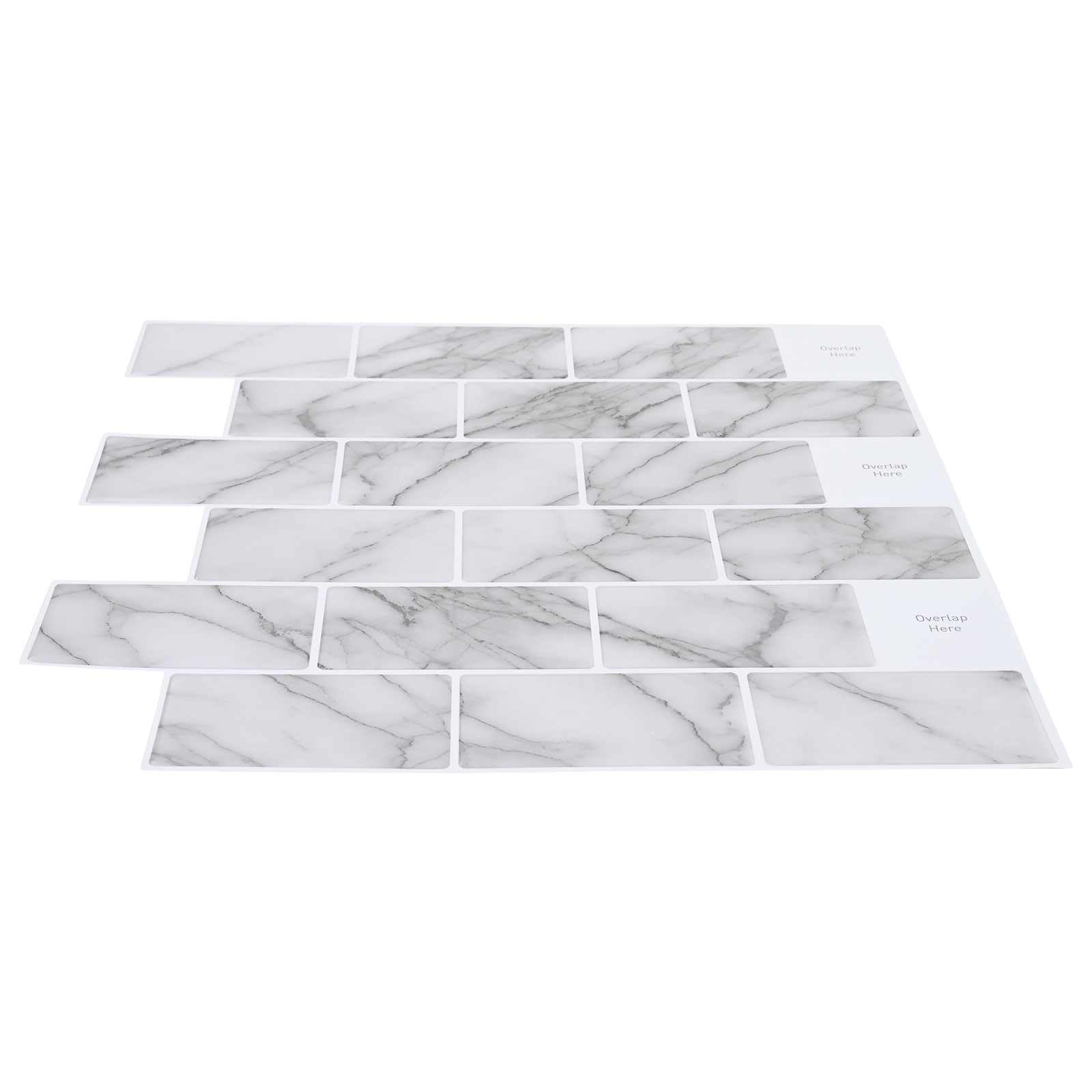 Azulejo de metro 50 piezas blanco mármol 30 x 30 cm autoadhesivo poliuretano PET para baño cocina diseño moderno diseño creativo espacio