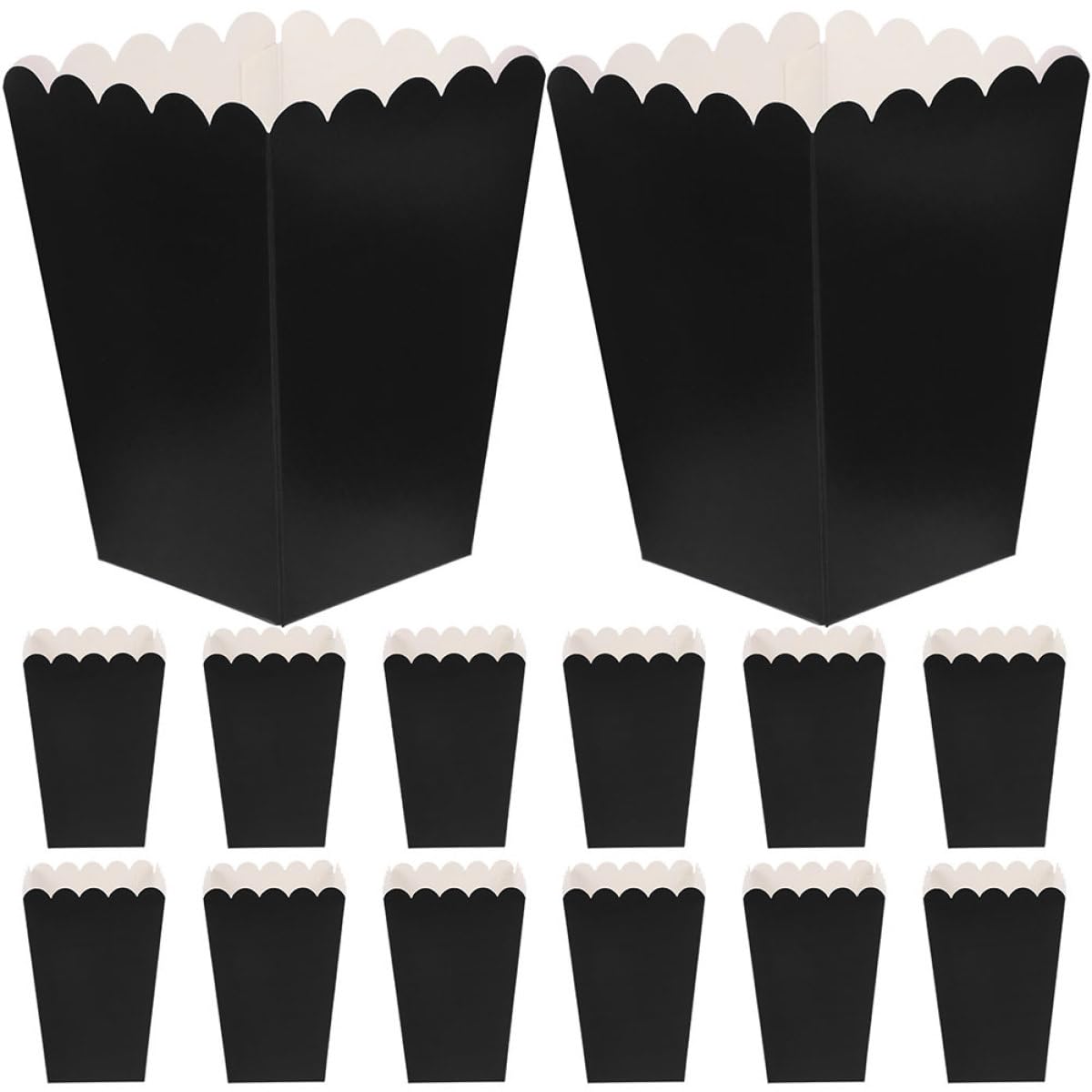 Cajas de Palomitas de Maíz de Papel Negro, 100 Unidades