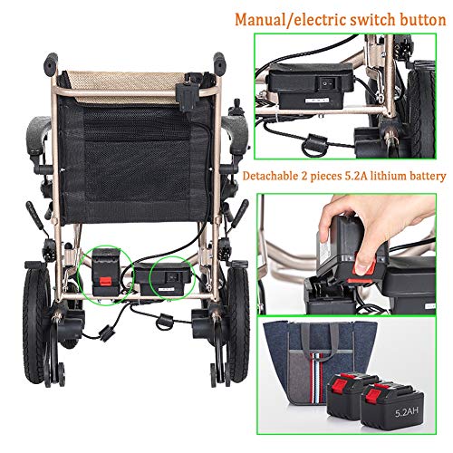 Portable And Comfortable Chair 14Kg Lightweight Lntelligent Folding Carry Adult Electric Wheelchairs Power For Disabled With Joystick Dual Function Heavy Duty Power Wheelchair Electric Power Or Manual #TOP4