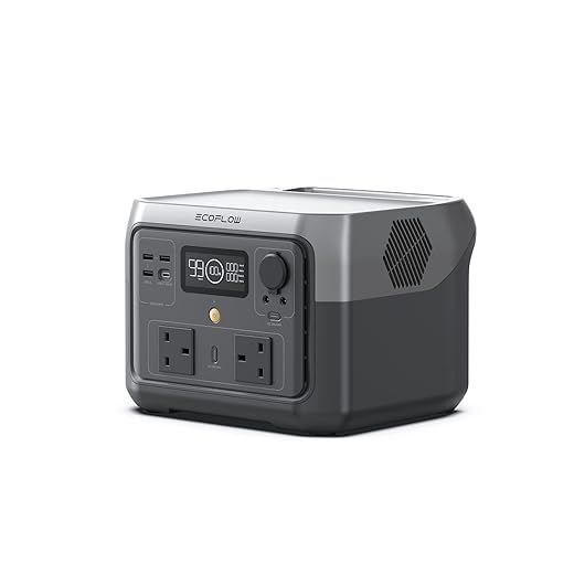 ECOFLOW Portable Power Station RIVER 2 MAX, 512Wh LiFeP04 Battery/ 1 Hour Fast Charging, Up To 1000W Output, Solar Generator (Panel Not Inc.) for Outdoor Camping/RVs/Home Use