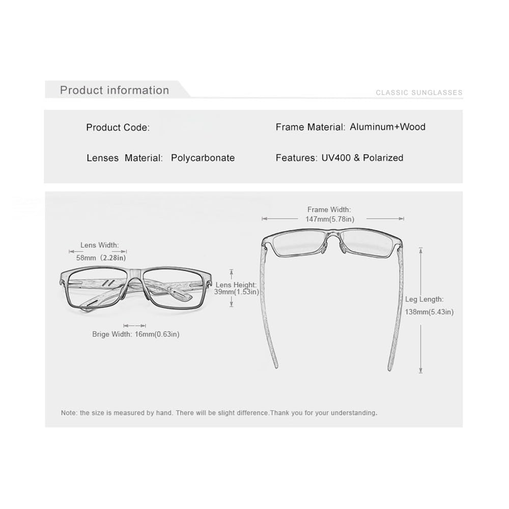 Gafas de sol polarizadas de aluminio para hombre, de bambú, de madera natural, modernas, con protección UV400, para mujer.
