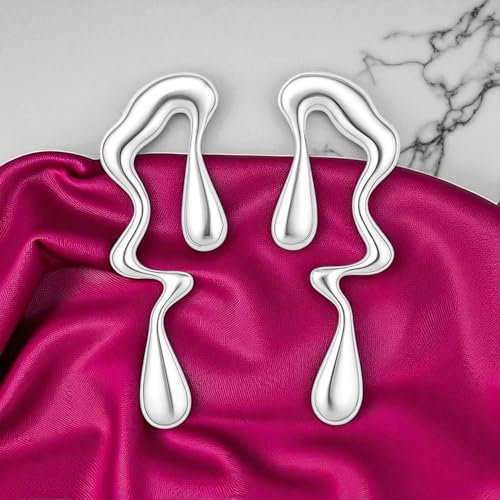Image of Nilu's Collections Abstract Drip Design Earrings in Trendy and Modern Look | gift for her,gifts for womens & gilrls