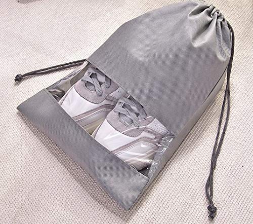 atorakushon® Fabric Shoe Cover Travelling Storage Bag Footwear Wardrobe Organizer Pouch Pack of 18 (Grey) 3