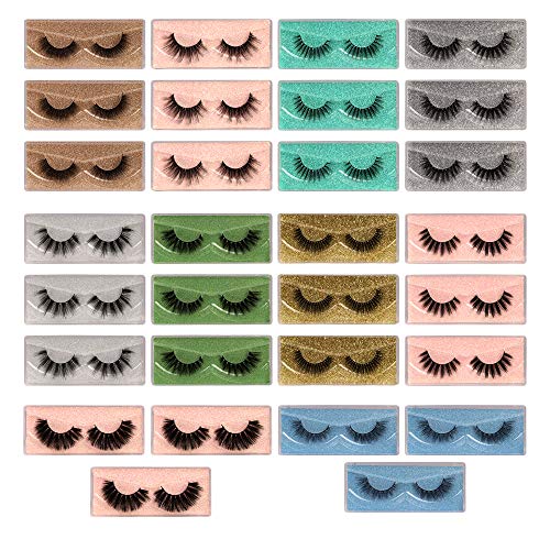 ALICROWN Natural 3D False Eyelashes Wholesale Volume Soft Handmade Strip Lashes Pack 30 Pairs 10 Styles with Portable Box