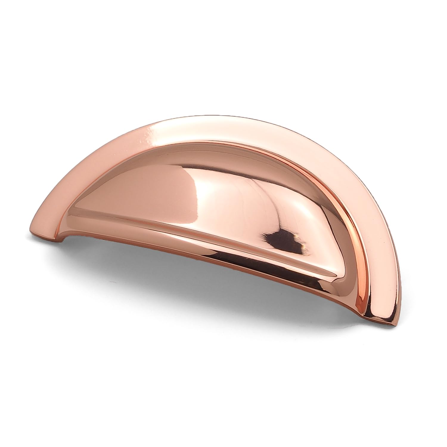 Copper Kitchen Cup Handle Rose Gold Half Moon Pull 76mm Fixings Polished Cupboard Cabinet Furniture Drawer Door Pull Upcycle Hardware