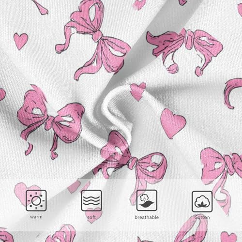 Wusikd Pink Bows Hearts (5) Girls' Underwear Cotton Girls Briefs Soft Toddler Underwear 2T3