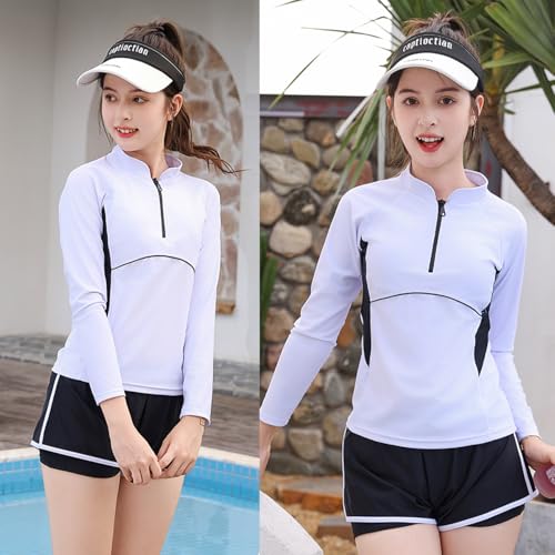 Image of KORADI Girls Swimsuits Rash Guard Swim Set Kids Two-Piece Bathing Suits Teen Swimwear Beach Shorts Sun Protection Swim Shirts