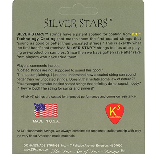 DR Strings SILVER STARS 9-42 Jeu de Cordes pour Guitare Electrique - Les Beatles, Paul McCartney, John Lennon, RIngo Starr, George Harrison DR Strings SILVER STARS 9-42 Jeu de Cordes pour Guitare Electrique – Image 3