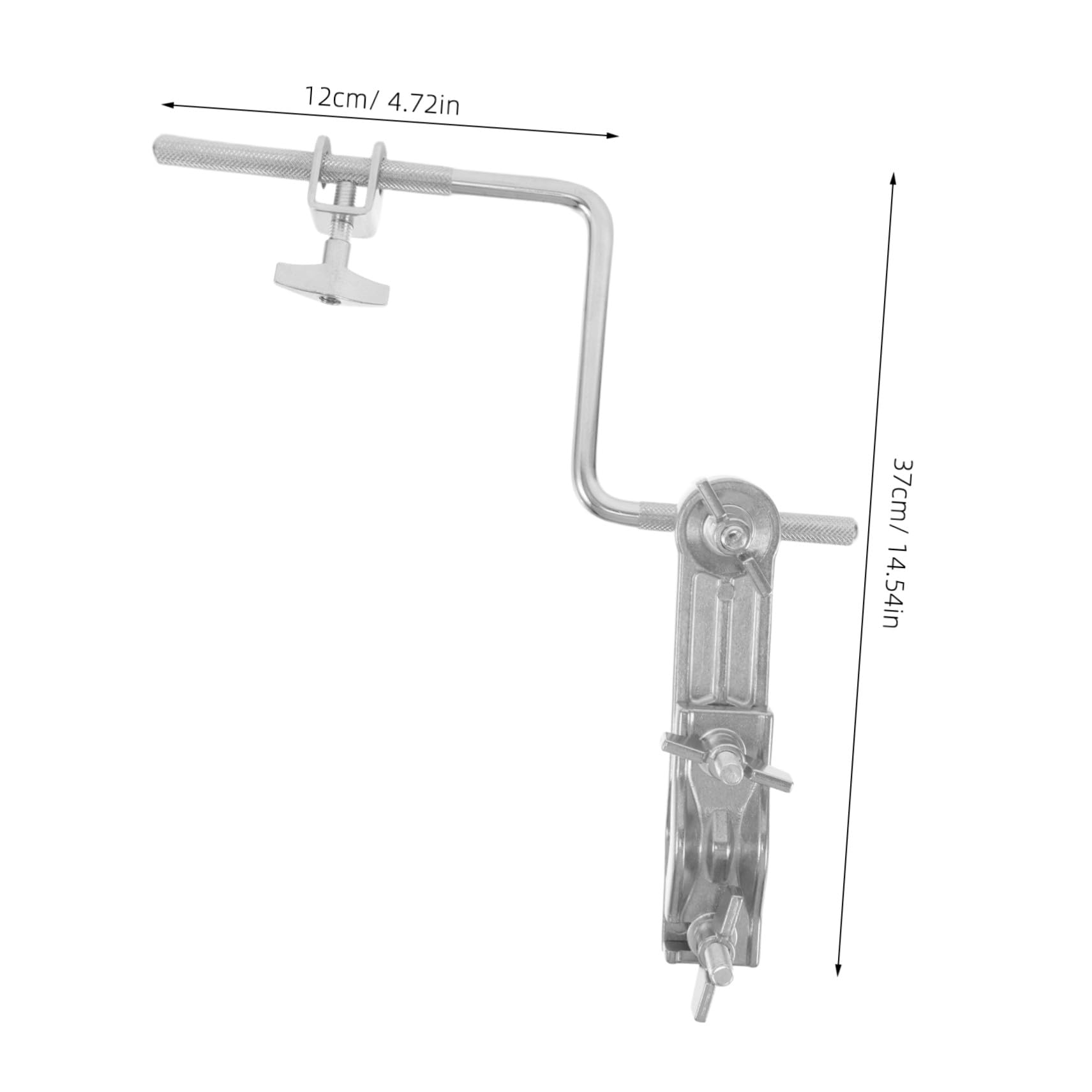 Beaupretty Soporte para Cowbell y Tamborín Ajustable con Brazo Z y Doble Varilla Abrazadera Metálica para Montaje Batería Accesorio Resistente para Percusión Escenario y Jazz