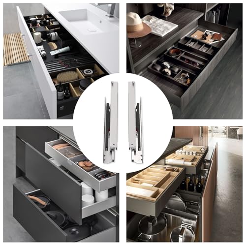 16 Inch 6 Pair Undermount Soft Close Drawer Slides Full Extension Drawer Glides Runners with 3D Locking Device for Frameless Cabinet - Image 6