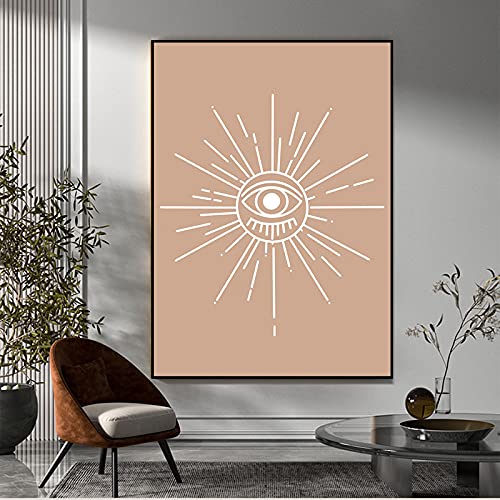 Affiche d'art mural lune soleil abstrait 2 pièces 40x60 cm pour salon nordique sans cadre - 3