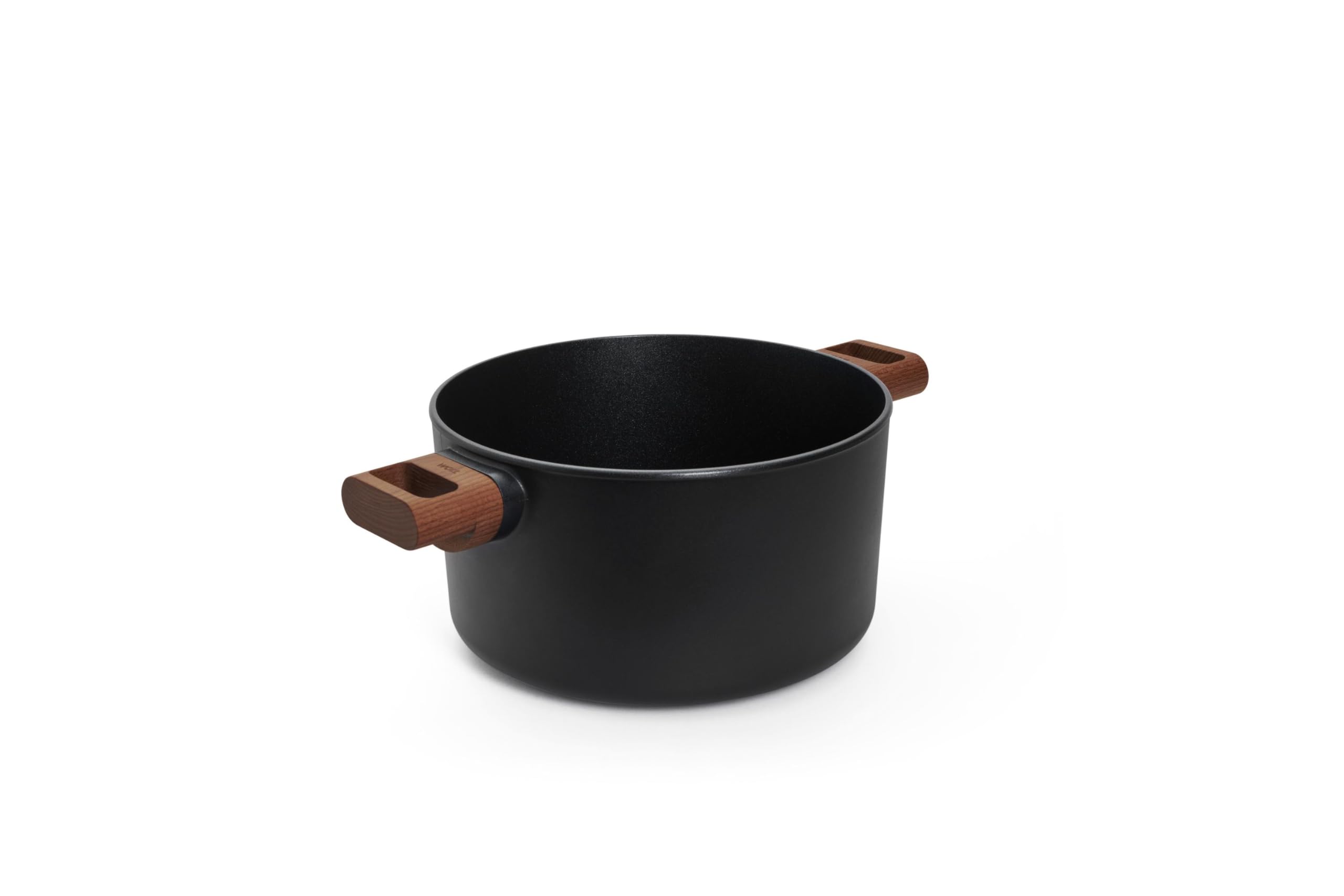 Woll Eco Logic QXR - Olla de 24 cm de diámetro, 14 cm de alto, 4,5 litros, con 2 asas laterales de madera, apta para todo tipo de cocinas, sin PFAS, revestimiento antiadherente, aluminio fundido, apto
