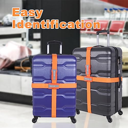 Image of 79 inch Buckle Straps with Clips, Adjustable Nylon Strap, Orange | with Buckle, Packing Straps, 4pcs