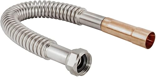 Miniatura 4 de Eastman Conector de calentador de agua de acero inoxidable corrugado, conexión de sudor hembra de 34 pulgadas FIP x 34 pulgadas, 24 pulgadas de