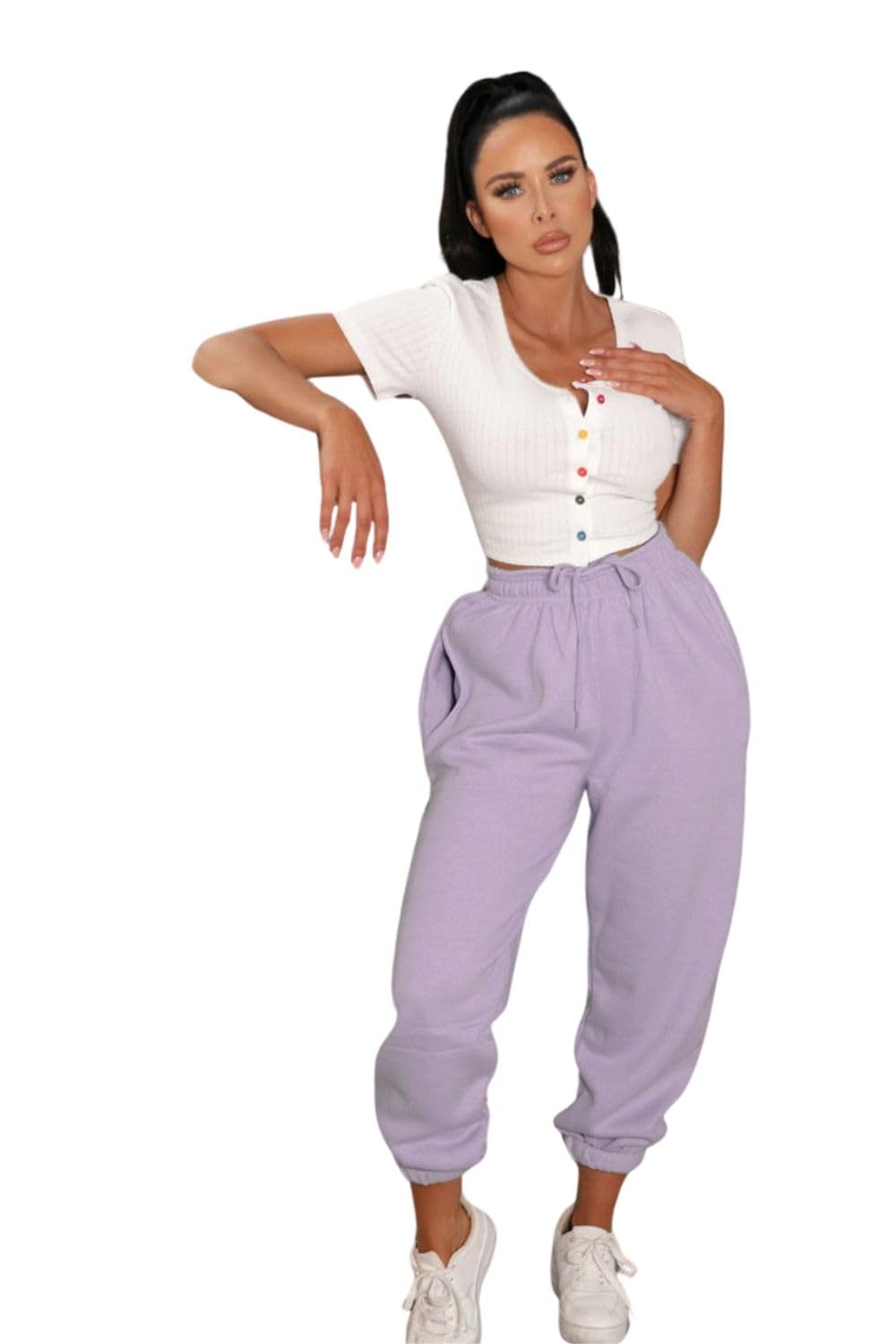 Femme Luxe Cuffed Joggers - Lizzie - 6 - Lilac