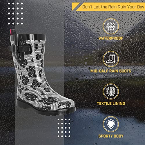 Capelli New York Ladies Mid-Calf Rubber Rain Boots 5