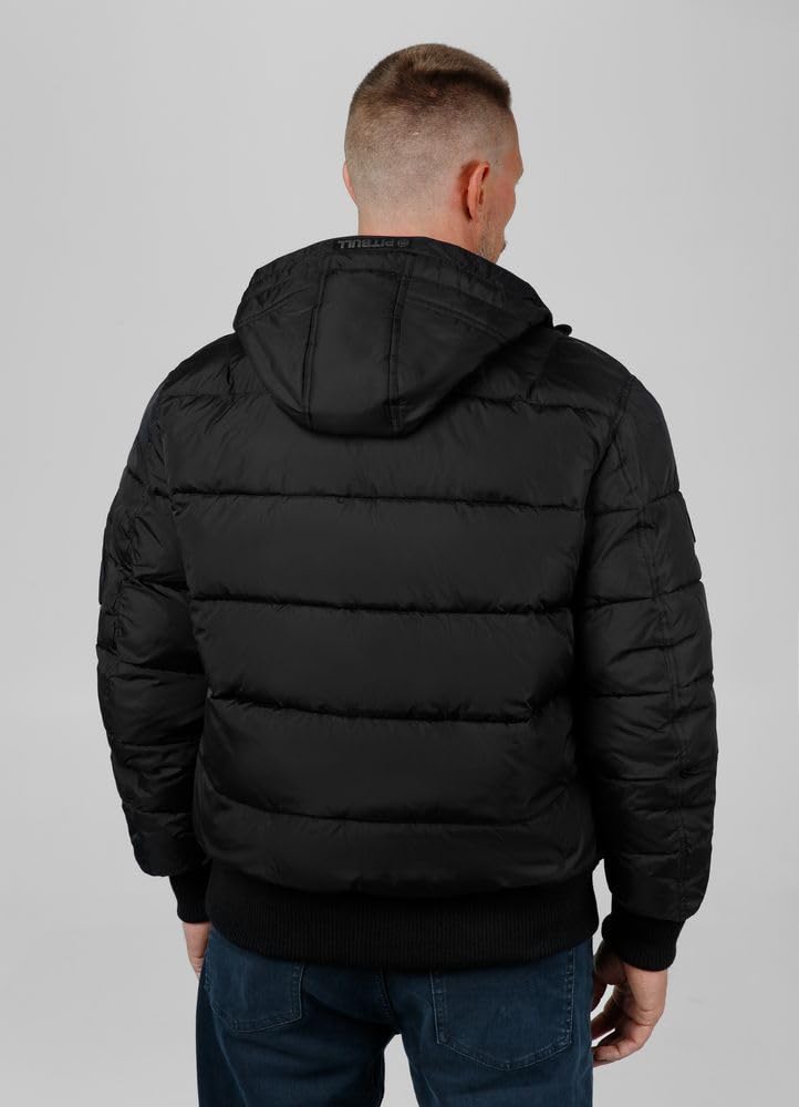 PITBULL - Winterjacke Herren mit Steppung Gopher, Jacke Herren mit Kapuze, Männer Steppjacke, Bequeme Windjacke, Windbreaker mit Reißverschluss, Jacke Winter