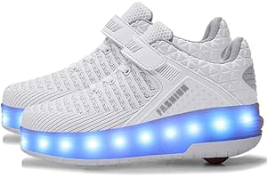 USB Rechargeable LED Light Up Wheelies Roller Skate Electric Shoes