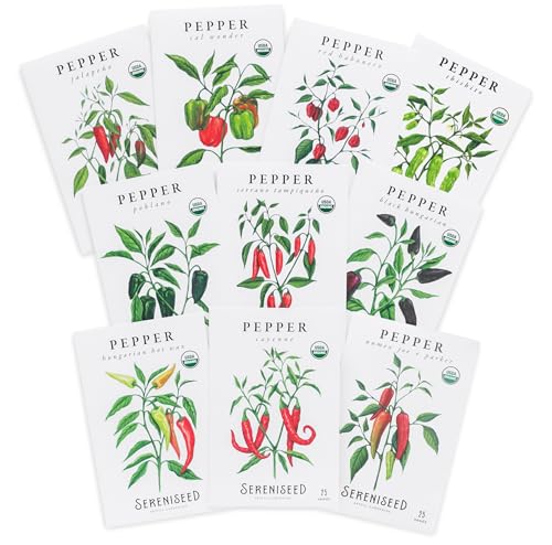 Sereniseed Organic Hot Pepper Seeds - 10-Pack