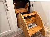 Picture of Hidden Helper Montessori Step Stool for Toddlers, Foldable Toddler Two Step Stool for Bathroom Sink & Kitchen Helper, Wooden Folding Stool for Kids Ages 2-5, Bamboo