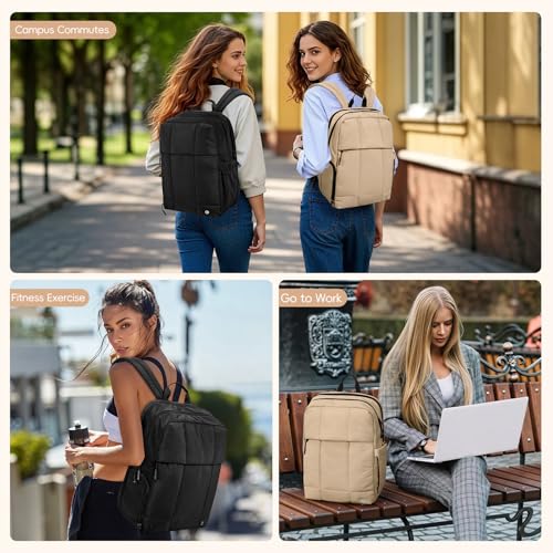 Image of CLUCI Lightweight Travel Backpack Carry on Flight Approved, Puffy Gym Backpack with Shoe Compartment, Personal Item Travel Bag, 15.6 inch Laptop Backpack for Weekender Business